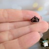 Сережка кафф Корона медичне золото Xuping Black фіаніти Без проколу